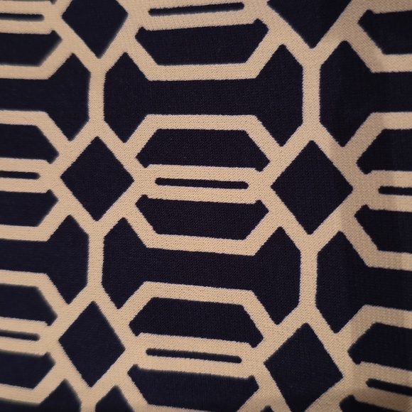 R&K BRAND WOMEN'S NAVY BLUE & WHITE ASYMMETRICAL SLEEVELESS SUMMER DRESS SIZE 12 - Picture 8 of 16